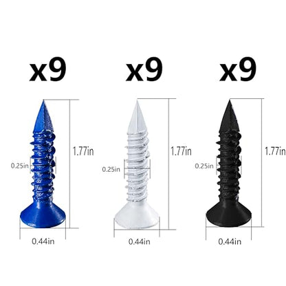 Wensilon 1/4" Concrete Screws Kit, 75 PCS Blue Black White Masonry Screws with Flat Head, Rust Resistant Coating Cement Screws for Concrete, Brick, Block and Stucco, Includes Driver Bit - color: Blue/Black/White, size: 1/4" kit