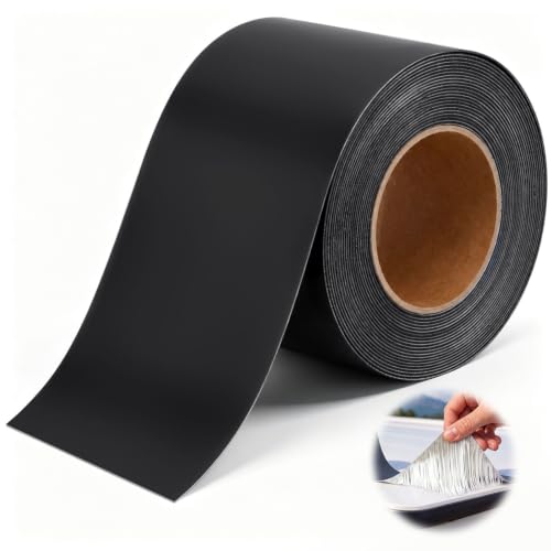 Pushglossy 4" x 25ft Epdm Rubber Roofing Seam Butyl Tape 50 Mil, Black - color: Black, size: 4 Inch X 25 Feet