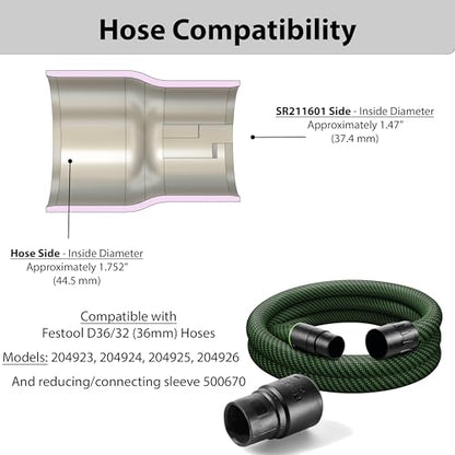 Adapter for Skil 5" Random Orbit Sander - SR211601 (36mm Hose) - style: For Festool 36mm Hose