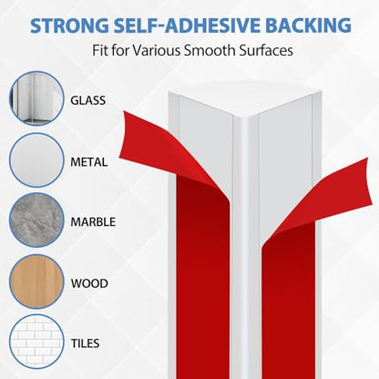 Flexible Quarter Round Molding Trim Peel and Stick - color: White, size: 1/2” W x 1/2” H x 240” L