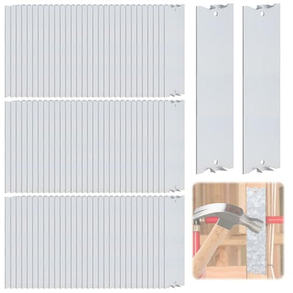 100Pcs 6.5 x 1.5" Nail Protection Plate for Wood Stud Cable Protector Plate - size: 6 x 1.5 inches