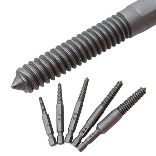 10 Pcs Damaged Screw Extractor Set – 1/4" Hex Shank Easy Out Drill Bit Kit for Broken Screws and Stripped Bolts – Bolt Removal Tool for Home Use