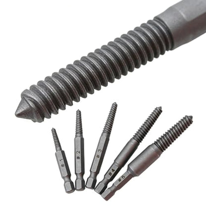 10 Pcs Damaged Screw Extractor Set – 1/4" Hex Shank Easy Out Drill Bit Kit for Broken Screws and Stripped Bolts – Bolt Removal Tool for Home Use