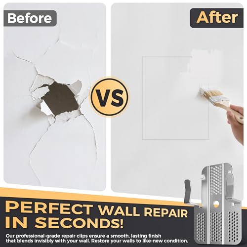 52 Pack Drywall Repair Clips,Easy Install Drywall Clip, Drywalls Patch Clip - color: Silver-52