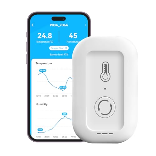 DAYBETTER Smart WiFi Thermometer Hygrometer, 2.4G Indoor Temperature Humidity Sensor with Real-Time Alerts By Daybetter App,Temperature Humidity Monitor for Home Nursery Greenhouse Pet 1pack