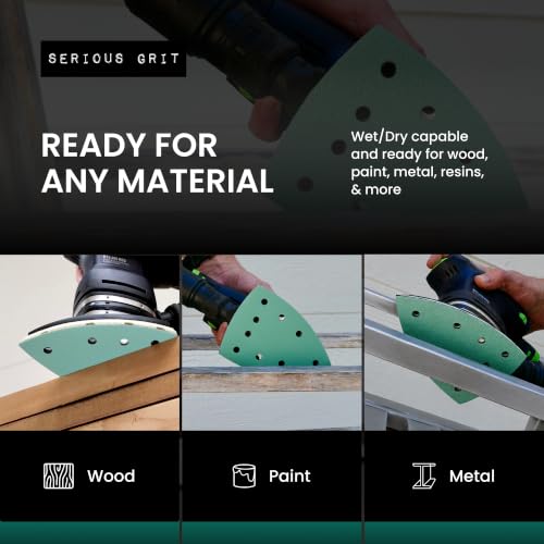 Serious Grit - 4" x 6" Delta P800 Grit Sanding Sheets - 50 Pack Box - size: 800 Grit