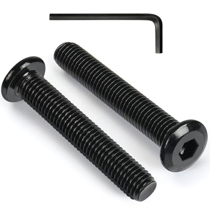 VGBUY M6-1 x 40 mm 35pcs Flat Head Hex Socket Cap Screws Metric M6 Bolts, 304 Stainless Steel 18-8, Black Zinc Plated, Full Thread, with Hex Spanner - size: M6 x 40mm(35pcs)