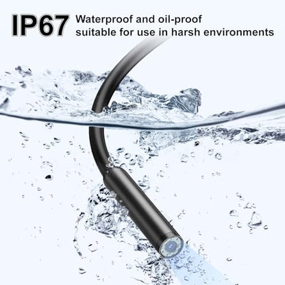 1920P HD Dual Lens Endoscope Camera Semi-Rigid Snake Cable IP67 Waterproof 8LED Lights Dimmable HD Industrial Pipeline Inspection Probe Compatible with Smartphones Endoscope Camera (3.5ft) - size: 3.5ft