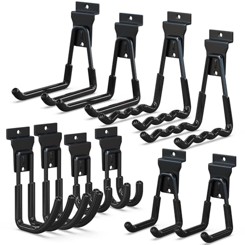 3-H Slatwall Hooks 10 Pack Heavy Duty Multi Sizes, Slatwall Accessories - color: Black, size: 10