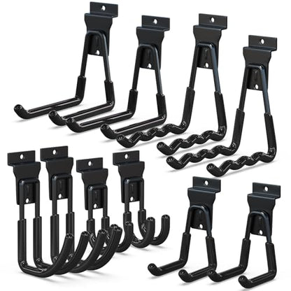 3-H Slatwall Hooks 10 Pack Heavy Duty Multi Sizes, Slatwall Accessories - color: Black, size: 10