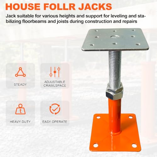 House Jack for House Leveing,5"-8" Range Screw Jack for Foundation, 4 Pack - size: 5-8 Inch-4 Pack
