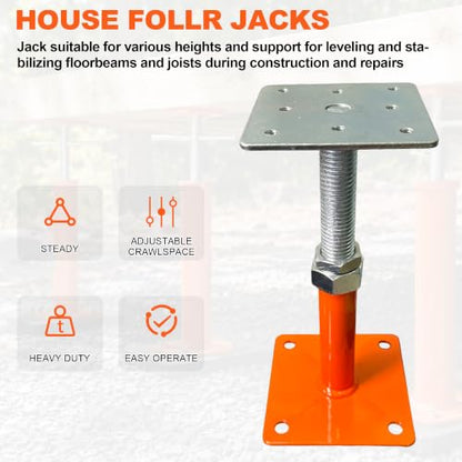 House Jack for House Leveing,5"-8" Range Screw Jack for Foundation, 4 Pack - size: 5-8 Inch-4 Pack