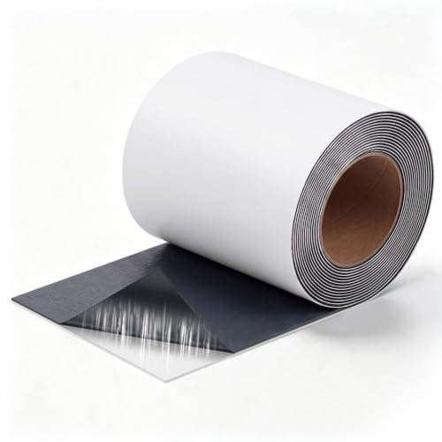 Pushglossy 6" x 25ft Epdm Rubber Roofing Seam Butyl Tape 50 Mil, White - color: White, size: 6 Inch X 25 Feet
