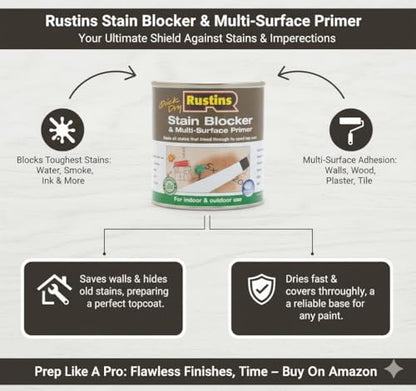 Rustins Quick Dry Stain Blocker & Multi-Surface Primer 500ml - size: 500 ml