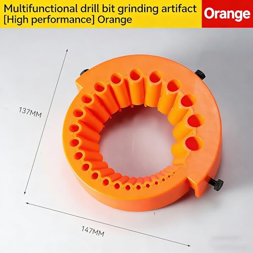 Drill Bit Sharpener Attachment for Angle Grinder, 25-Hole Multi-Size Drill Bit Sharpening Tool, Portable Drill Bit Grinding Jig, Restore Dull Bits Fast, Heavy Duty Plastic Sharpener Guide