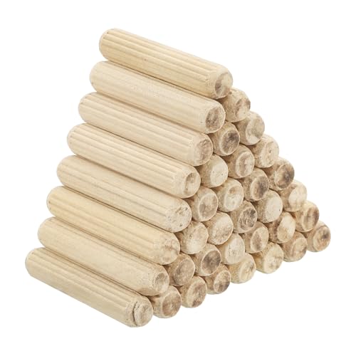 PATIKIL 5/16" x 1-3/4"(8 x 45mm) Wood Dowel Pins, 60 Pack Fluted Wooden Dowel Pin Straight Groove Rods for Furniture Door Art Crafts Projects - size: 5/16" x 1-3/4"
