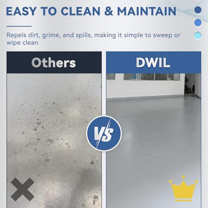 DWIL Garage Floor Epoxy Kit – Light Gray, 250sqft for Concrete - size: With primer