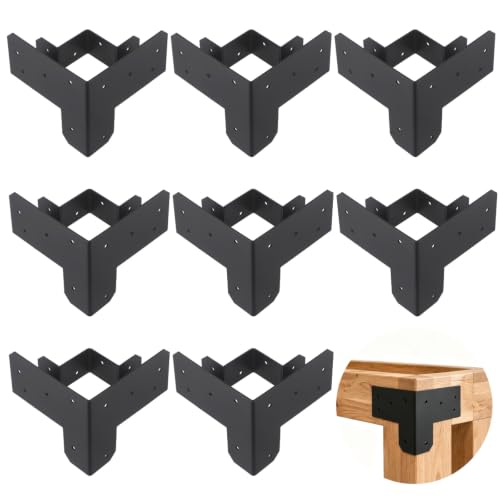 8PCS Workbench Brackets Kit with Screw, 3-Way Workbench Corner Brackets, Heavy Duty Right Angle Support Fits 4x4 and 2x4 Lumber, Suitable for Workstation Shelving Pergola Framework Construction (8PCS) - color: 8PCS