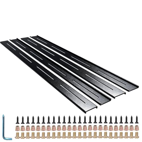 C Channel Steel Support Metal Support Bracing Hidden C Bracket for Table Top Live Edge Slab Woodworking, Black Coat Finish, 6 Holes (4 Pack, 30 Inch) - size: 30 Inch, style: 4 PACK