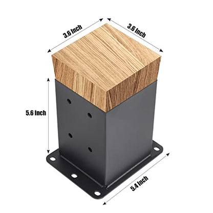 4 Pcs 4"x 4" Post Base (Inner Size 3.6"x3.6") for Pergola| - size: 4 Pcs, style: 4“x4"