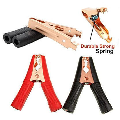 Jumper Cables Clamp 50-100A for Charging and Testing Batteries Crocodile Clamp Car Battery Charger Clamps Power Replacement Battery Alligator Clips - color: Copper plating