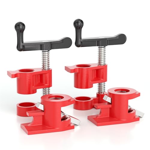 Heavy Duty Pipe Clamp, 3/4 inch 2-Pack - Cast Iron Quick Release Clamps for Woodworking, Workshop, Construction and Home Improvement Projects
