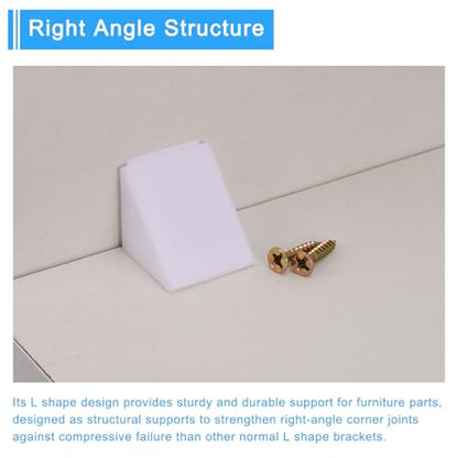 uxcell 24 Pcs 90 Degree Plastic Corner Braces, 21.5x23x21.5mm,White