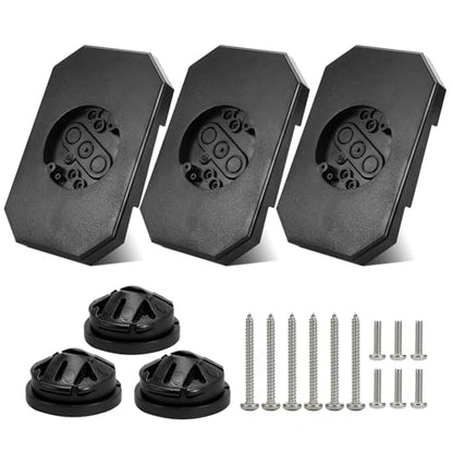 8141DBL Siding Mounting Plate Mounting Block Bracket Black with Built-in Electrical Box Fit for 1/2 inch Lap Double and 4 inch Siding (3 Pack) - size: 3 Pack