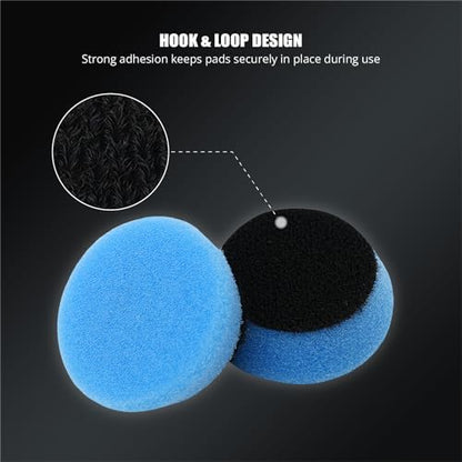 SPTA Blue T60 Mini Moderate-Cut Pad Sets, 5Pcs 1.3inch/32mm Sponge Polishing Buffing Pads, Car Foam Detail Polishing Pad Kit for Car Detail Polishing and Buffing, Small Area Polishing -FPTSS3B - color: 5Pcs Blue T60 Moderate-Cut Pad, size: 1.3 Inch (32mm)