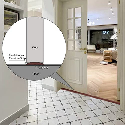 LSGCQ Vinyl Floor Transition Strip Self Adhesive 1.57" Wide, Wood Grain - color: Grey Wood Grain, size: 4cm, 10FT