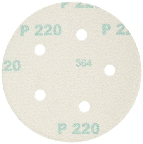 PORTER-CABLE 735502225 5-Inch 5-Hole Hook and Loop 220 Grit Sanding Discs (25-Pack) - style: 220G, 25-Pack