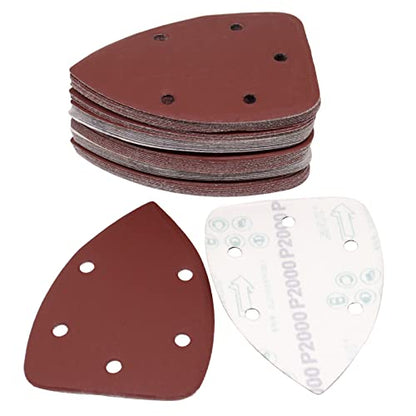 60 Pcs 2000 Grit Mouse Detail Sander Sandpaper, Aluminum Oxide Mouse Sander Pads 5 Hole Palm Sander Pads Sanding Sheets for 140mm Mouse Sander - size: 2000 Grit