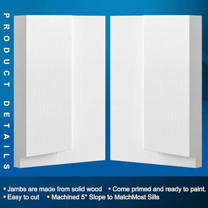 CroBlissful 1 Set 8 Inch L X 6-9/16 Inch W X 1-1/4 T Exterior Door Jamb Repair Kit, Jamb Paintable Wood Rotted Door Frame Repair Kit for Exterior Frame - size: 8 Inch L X 6-9/16 Inch W X 1-1/4 T