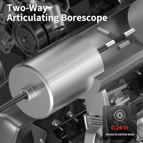 Articulating Borescope 6.2mm Endoscope Inspection Camera with Light - size: 6.2mm Articulating Borescope