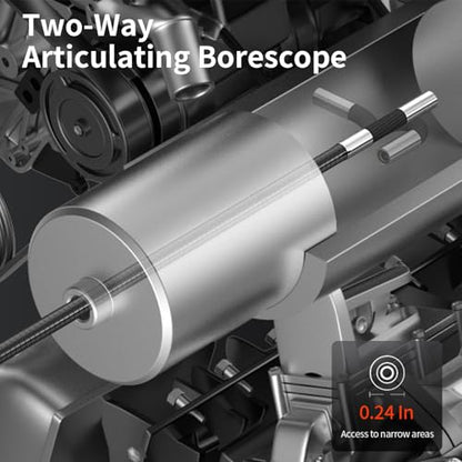 Articulating Borescope 6.2mm Endoscope Inspection Camera with Light - size: 6.2mm Articulating Borescope