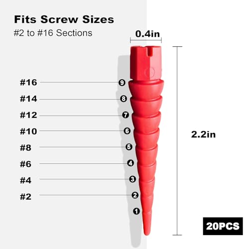Red 20PCS Stripped Screw Hole Repair Anchor Set - color: Red