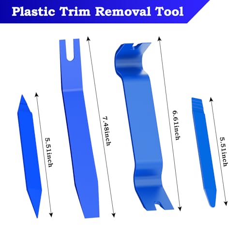 Aleric 7 Pieces Car Trim Removal Tool Kit with Plastic Pry Tool and Auto Fastener Clip Pilers, Car Trim Removal Tools for Body Upholstery Door Panel Detachment, Dashboard, Auto Fasteners Remover Tool