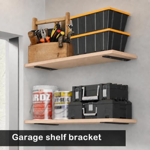 10 Inch Heavy Duty Floating Shelf Brackets 2 Pack Black Shelf Supports - size: 2 Pack