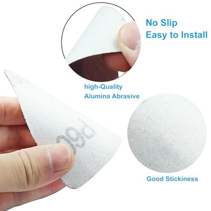 100 Pcs Triangle Sanding Pads, 80mm, 60 Grit - size: 60 Grit