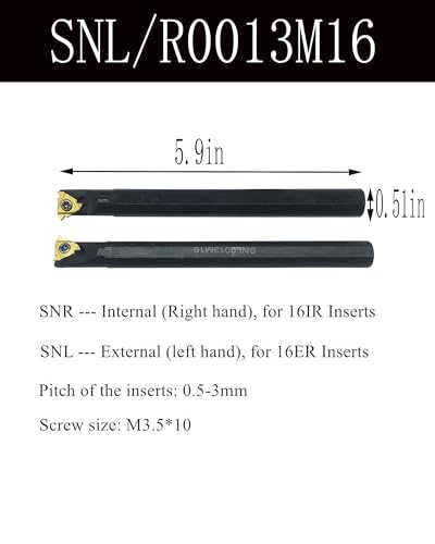 Threading Carbide Inserts 16IR 16ER AG60 with Threading Tool Holder for Steel - color: 2pcs threading boring bar + 16ER/IR