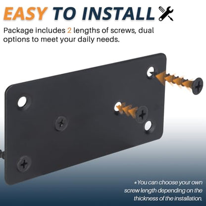 4 Pcs Flat Mending Plate, 1.5''x3.1'' Black Stainless Steel Metal Flat Straight Brace Bracket, Fixing Brace Joining Plates for Furniture, Wood, Shelves, Cabinet with 2 Different Lengths of Screws - size: 4pcs-40x80mm/1.57x3.15''