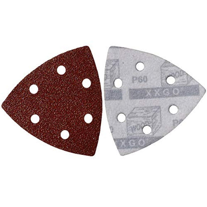 XXGO 100 Pcs 90mm 3-1/2 Inch Triangular Oscillating Multi Tool Sanding Pads