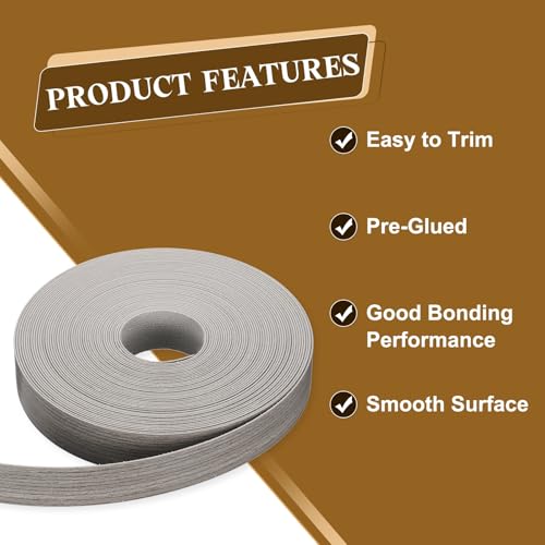 uxcell 1-1/8 Inchx50ft Wood Veneer Edge Banding Pre-Glued Flexible - size: 1-1/8 Inch x 50ft