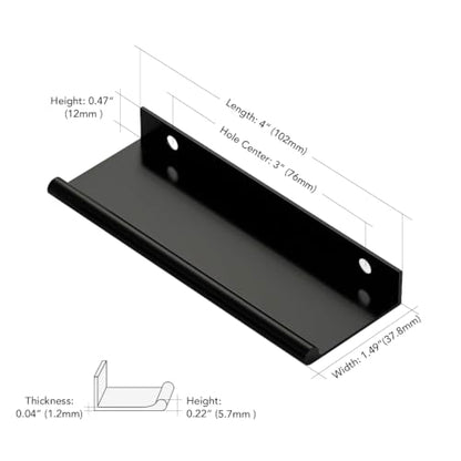 Ravinte Hardware Matte Black Cabinet Pulls Finger Edge Pulls 3 Inch 10 Pack - size: 3 Inch(76mm) Center-to-Center
