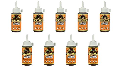 Gorilla Original Waterproof Polyurethane Glue, 4 ounce Bottle, Brown, (Pack of 9) - size: 9 - Pack
