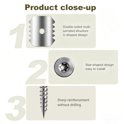 Fence Nail Fixture, 304 Stainless Steel,1-5/8", 50 pcs - color: Silver, size: 1-5/8"