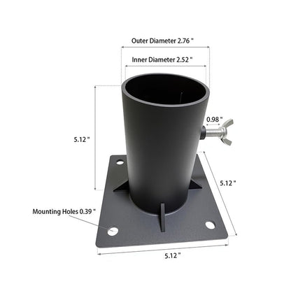 Round Post Base Bracket & Slip Fit Adapter Kit for 1.5-2.5 Inch Posts