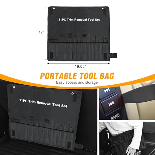 GOOACC 11PCS Auto Trim Removal Tool Kit Black - color: 11pcs Trim Removal Tool Black
