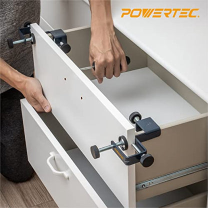 POWERTEC 72222 Cabinet Hinge Jig w/Drawer Front Installation Clamps Kit, Concealed Hinge Jig w/ 35mm Forstner Bit, Drawer Face Clamp for Cabinet Door Mounting, Cabinet Hardware & Drawer Front Panel - style: Concealed Hinge Jig + Front Installation Clamps