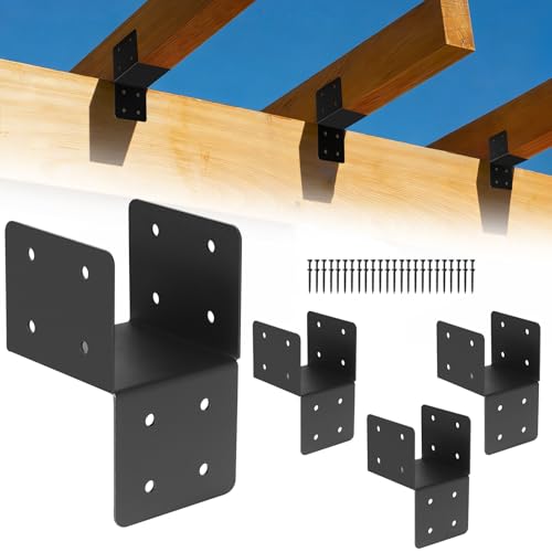 4-Pack 4x4 Post Caps Tie Bracket Roof Rafter Anchor Support - size: 4''X4'', style: Style 2